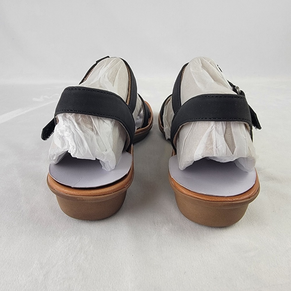 Soul Naturalizer Smooth Black Rhinestone T-Strap Wedge Sandals Womens 11 M NEW - Picture 4 of 7
